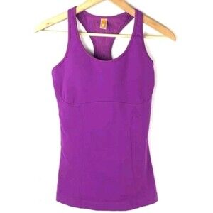 Lucy Yoga Racerback Tank Top Yoga Built In Bra Purple Size Medium